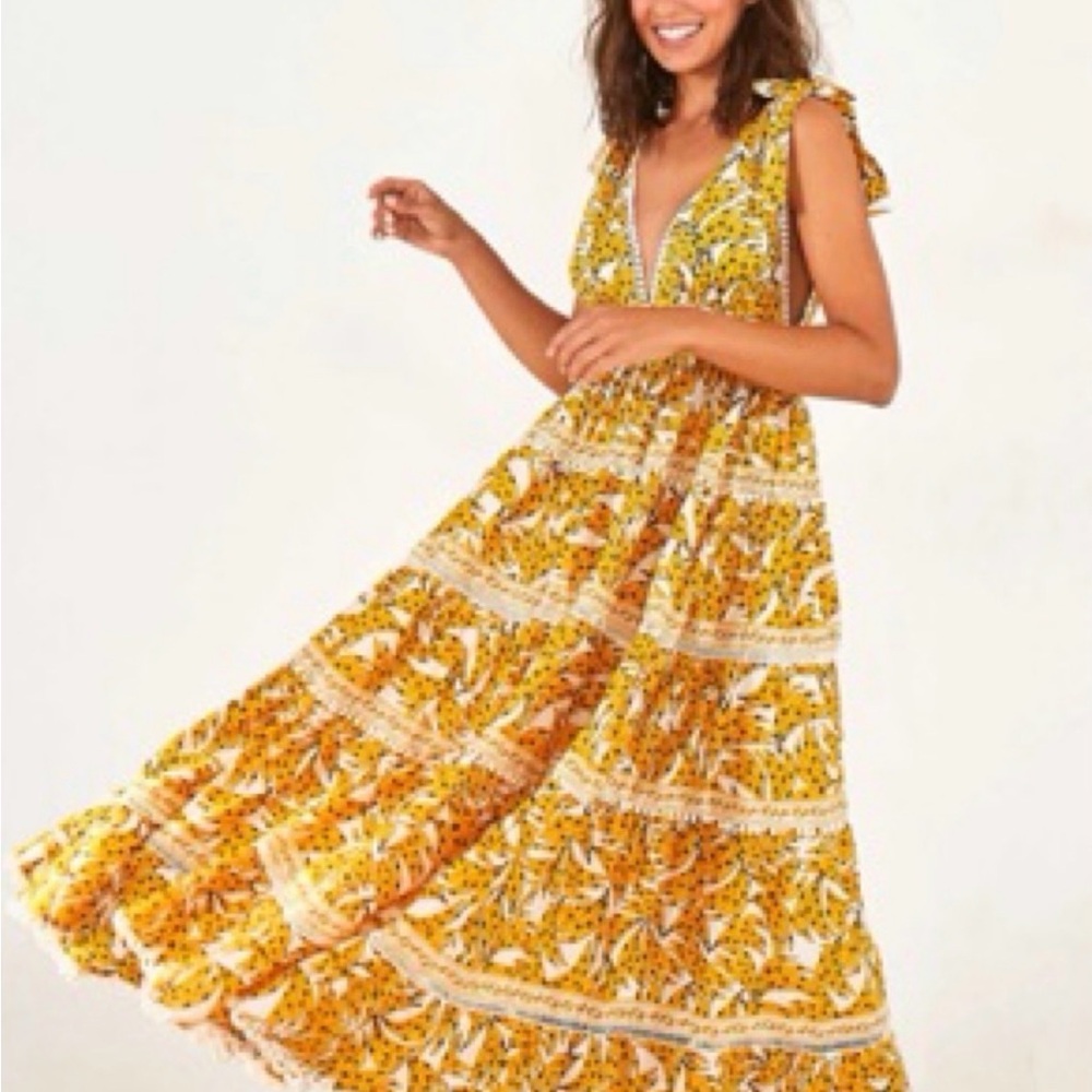 Farm Rio - Banana Yellow Maxi Dress